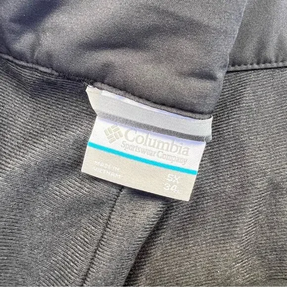Columbia Omni Tech Powder Stash Black Ski/Snowboard Pants NWT Size 5X Ins. 34”